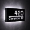 12V Backlit House Numbers for House,Personalised Illuminated Numbers,Address Plaque Lighted with LED (40X20CM, White Light) view 2
