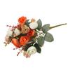 ARTIBETTER Vintage Orange Artificial Rose Flowers Bouquet for Valentine's Day Wedding Home Party Decoration Realistic Touch Floral Arrangement for Craft Projects and Special Occasions view 1