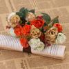 ARTIBETTER Vintage Orange Artificial Rose Flowers Bouquet for Valentine's Day Wedding Home Party Decoration Realistic Touch Floral Arrangement for Craft Projects and Special Occasions view 2