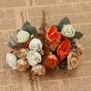 ARTIBETTER Vintage Orange Artificial Rose Flowers Bouquet for Valentine's Day Wedding Home Party Decoration Realistic Touch Floral Arrangement for Craft Projects and Special Occasions view 3