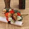 ARTIBETTER Vintage Orange Artificial Rose Flowers Bouquet for Valentine's Day Wedding Home Party Decoration Realistic Touch Floral Arrangement for Craft Projects and Special Occasions view 4