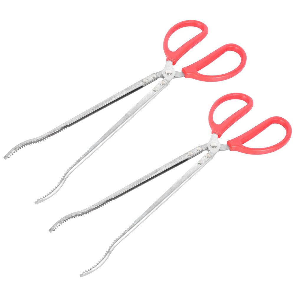 Zerodeko 2pcs Stainless Steel Garbage Clamps Heavy Duty Trash Picking Pliers for Easy Litter Collection Grilling Supplies Comfortable Handle for Effortless Use