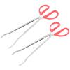 Zerodeko 2pcs Stainless Steel Garbage Clamps Heavy Duty Trash Picking Pliers for Easy Litter Collection Grilling Supplies Comfortable Handle for Effortless Use view 1
