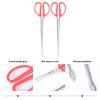 Zerodeko 2pcs Stainless Steel Garbage Clamps Heavy Duty Trash Picking Pliers for Easy Litter Collection Grilling Supplies Comfortable Handle for Effortless Use view 3