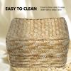 Zerodeko 2pcs Handmade Woven Straw Storage Basket Lid Decorative Organizer Container for Toys Cosmetics and Small Items for Home and Housewarming view 4