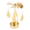 minkissy Christmas Candle Christmas Decorations Rotating Candleholder, Golden Candle Container Tea Light Holder Candle Holder Christmas Day Decor Home Decor Christmas Tealight view 1