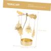 minkissy Christmas Candle Christmas Decorations Rotating Candleholder, Golden Candle Container Tea Light Holder Candle Holder Christmas Day Decor Home Decor Christmas Tealight view 2