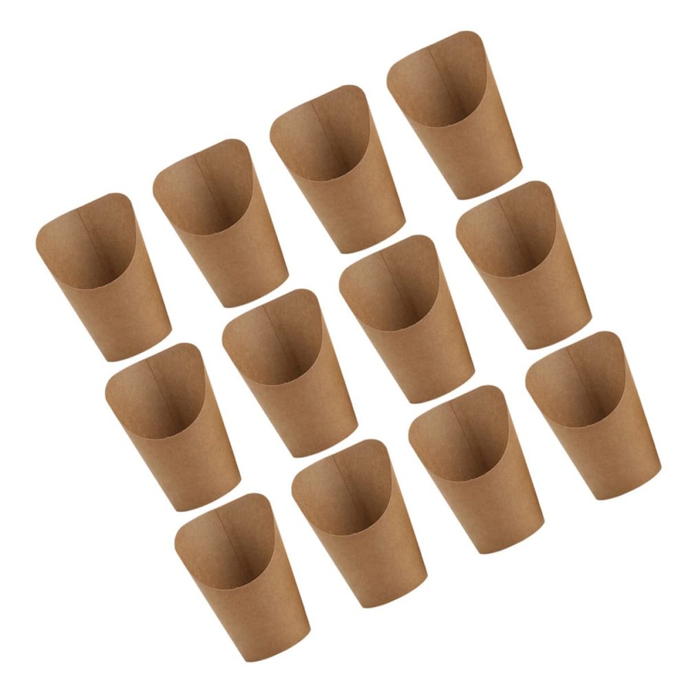 Zerodeko 50pcs Kraft Paper French Fries Holders Take Food Cones for Parties Weddings Anniversaries and Picnics Storage for Snacks and Appetizers