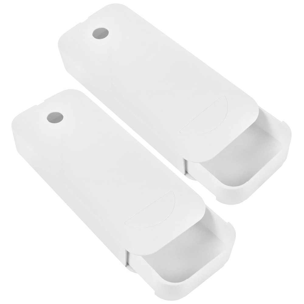 Zerodeko 2pcs Self-adhesive Hidden Storage Tray for Desk Compact Organizer for Office Supplies No Desktop Space Required Storage for Use