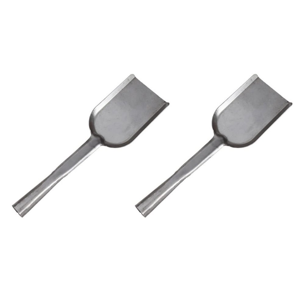 STOBAZA 2pcs Grey Stove Coals Shovel Long Handle Ash Cleaning Tool for Kitchen Fireplace Multipurpose Design for Home Use for Parties and Efficient Cleanup