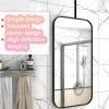 Gaommini Rectangular Mirror, Ceiling Mounted Rod Mirrors, Customizable Metal Boom Hanging Mirror, Floating Bathroom Vanity Mirror, Black Large Square Mirror (Size : 40cmx60cm) view 4