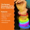Glow Fever Glowsticks Bulk 1200pcs Party Pack includes 600 8" Glow Sticks and 600 connectors, Bracelets and Necklaces, DIY Costume , Light Sticks, for Concert, Wedding and Birthday, Multicolor view 4