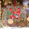 Monogram Initial Letter W Personalized Christmas Ornaments 2022 Christmas Gnomes Santa Ornament for Christmas Tree Decor Acrylic Christmas Ornaments Keepsake Gifts for Mom Bridesmaid Bridal Shower view 2
