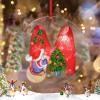 Monogram Initial Letter M Personalized Christmas Ornaments 2022 Christmas Gnomes Santa Ornament for Christmas Tree Decor Acrylic Christmas Ornaments Keepsake Gifts for Holiday Souvenir Birthday view 2
