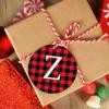 Monogram Initial Letter Z Personalized Christmas Ornaments 2022 Buffalo Plaid Check Ornaments for Christmas Trees Acrylic Christmas Ornaments Keepsake Gifts for Holiday Souvenir Wedding Birthday view 3