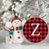 Monogram Initial Letter Z Personalized Christmas Ornaments 2022 Buffalo Plaid Check Ornaments for Christmas Trees Acrylic Christmas Ornaments Keepsake Gifts for Holiday Souvenir Wedding Birthday view 4