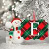 Christmas Ornaments 2022 Monogram Initial Letter E Ornaments for Christmas Trees Green Red Buffalo Plaid Personalized Christmas Ornaments Holiday Keepsake Gifts for Mom Bridesmaid Bridal Shower view 3