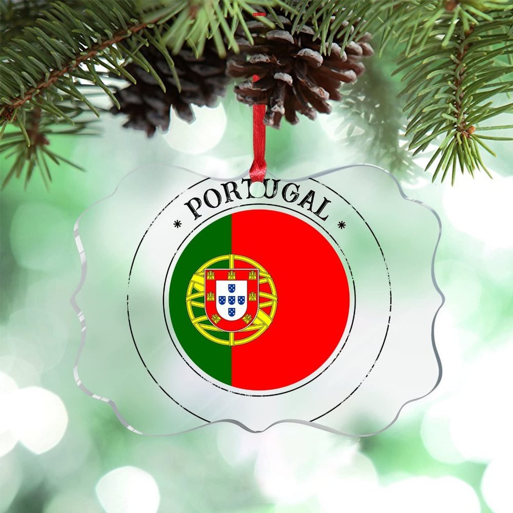 Christmas Ornaments 2022 Portugal Flag Christmas Decorations for Tree Portugal Country City Souvenir Patriotic Personalized Christmas Ornaments Holiday Christmas Keepsake New Year Gifts