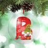 Monogram Initial Letter B Personalized Christmas Ornaments 2022 Christmas Gnomes Santa Ornaments for Christmas Trees Acrylic Christmas Ornaments Keepsake Gifts for Holiday Souvenir Wedding Birthday view 1