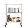 BestOffice | 3-Tier Wire Storage Shelves with Wheels | 23x13x31 | Chrome | Adjustable Racks | Heavy-Duty Metal Shelf, Holds Upto 170 lbs | No-Tool Assembly | Ideal for Home & Garage Shelving view 1