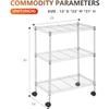 BestOffice | 3-Tier Wire Storage Shelves with Wheels | 23x13x31 | Chrome | Adjustable Racks | Heavy-Duty Metal Shelf, Holds Upto 170 lbs | No-Tool Assembly | Ideal for Home & Garage Shelving view 3
