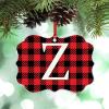 Christmas Ornaments 2022 Monogram Initial Letter Z Christmas Tree Ornaments Buffalo Plaid Check Personalized Christmas Ornaments Holiday Keepsake Gifts for Holiday Souvenir Wedding Birthday view 1
