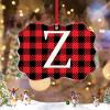 Christmas Ornaments 2022 Monogram Initial Letter Z Christmas Tree Ornaments Buffalo Plaid Check Personalized Christmas Ornaments Holiday Keepsake Gifts for Holiday Souvenir Wedding Birthday view 2