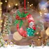 Christmas Gnomes Santa Christmas Initial Ornaments Monogram Letter O Ornaments for Christmas Trees Clear Acrylic Personalized Christmas Ornaments 2022 Novelty Keepsake Christmas Decor view 2