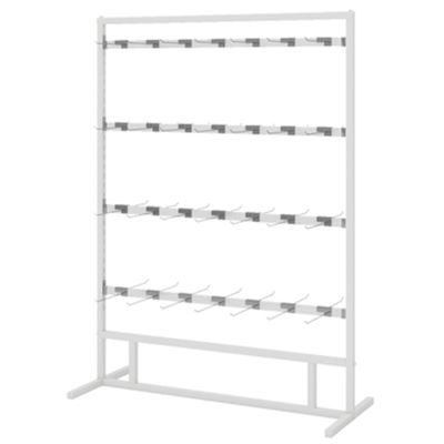 WIGING Retail Display Rack, 4 Levels Iron Slipper Display Stand, Adjustable Sock Storage Rack, Multifunctional Ornament Display Stand for Clothing Shops (Color : White, Size : 120x40x135cm)