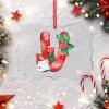 Monogram Initial Letter V Personalized Christmas Ornaments 2022 Christmas Gnomes Santa Ornaments for Christmas Trees Acrylic Christmas Ornaments Keepsake Gifts for Mom Bridesmaid Bridal Shower view 4