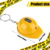 Bonuci 12 Pcs Construction Party Favors Mini Flashlight Keychain Miniature Helmet Flashlight Small Safety Hat Keychain for Man Construction Themed Birthday Party Prizes Supplies Gifts view 2