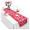TAOVEN 13 x 72 Inch Red Heart Lace Table Runner for Valentine's Day Decor view 3