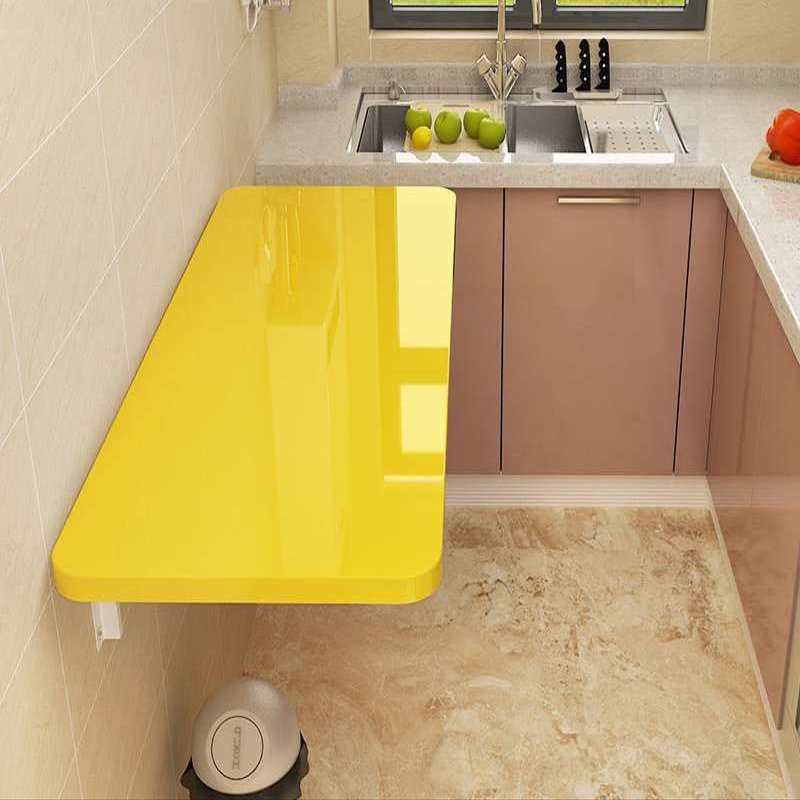 FERFXN Folding Wall-Mounted Drop-Leaf Table Wall Mounted Table Wall Mounted Desk Wall Mounted Folding Table Small Spaces Wall Mounted Table for Study/Bedroom 120x40cm/47x16in Yellow