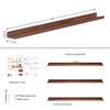 AZSKY Floating Wood Wall Shelves Light Walnut 48 Inch Long Hanging Picture Photo Ledge Shelf Rustic Modern Narrow Shelves for Wall Decor Storage and Display Nursery Book Shelves a Set of 3 view 3