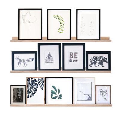 AZSKY 48 Inch Long Narrow Floating Shelves for Wall Storage Rustic Natural Wood Wall Shelf for Wall Dcor Wall Bookshelf for Kids Room Picture Ledge Shelf a Set of 3