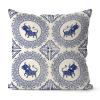 Rebbygena Farmhouse Christmas Pillow Covers 20x20 Chinoiserie Blue and White Porcelain Cotton Linen Throw Pillow Covers Decorative Home Decor Square Blue Willow Cushion Case for Couch view 1