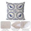 Rebbygena Farmhouse Christmas Pillow Covers 20x20 Chinoiserie Blue and White Porcelain Cotton Linen Throw Pillow Covers Decorative Home Decor Square Blue Willow Cushion Case for Couch view 3