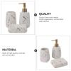 3pcs Bathroom Elegant Toothbrush Holder Soap Dish Lotion Dispenser for Stylish Bathroom Decor Glossy Finish for Home Wedding view 2