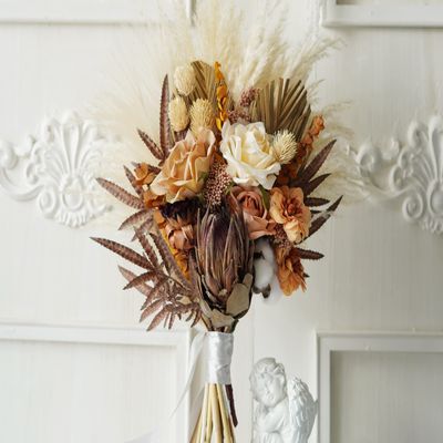 Accessoires Collections Floral Arrangements, Dried Flower, Wrist Corsage, Home dcor, Boutonniere for Men, Lapel pin/ Groom pin Floral Crown Woodland Wedding Headband (A01)