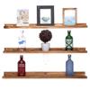 AZSKY Picture Ledge Shelf Floating Shelves for Photo Frames Kids Book Shelves Wall Mounted Burnt Display Shelf Wooden Frame Ledge 48 Inches Set of 3 Bathroom Organizer Shelves view 3