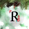 Santa Claus Gnomes Christmas Initial Ornaments Monogram Letter R Ornaments for Christmas Trees Clear Acrylic Personalized Christmas Ornaments 2022 Novelty Keepsake Christmas Decor view 4