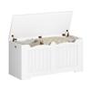 Hzuaneri 39.4" Storage Chest, Storage Bench Trunk with 2 Hinges, Wooden Box, Lift-Top Chest Organizer, Shoe Bench for Entryway, Bedroom, Living Room, White 01003XSB view 1
