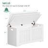 Hzuaneri 39.4" Storage Chest, Storage Bench Trunk with 2 Hinges, Wooden Box, Lift-Top Chest Organizer, Shoe Bench for Entryway, Bedroom, Living Room, White 01003XSB view 3