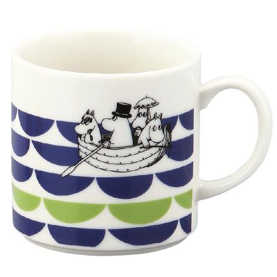Yamaka Shoten MM6204-11 Moomin Kuvio Mug, Wave, Approx. 11.8 fl oz (350 ml), Microwave Safe, Moomin Goods, Scandinavian, Mother's Day, Present, Tableware, Gift, Wedding Gift, Made in Japan