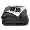 Westinghouse Heated Blanket King Size, Soft Flannel to Sherpa Electric Blanket with 10 Heating Levels, 1-12 Hours Auto Shut Off, Fast Heating, Machine Washable, 100x90 Inch, Charcoal view 1