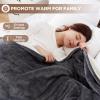 Westinghouse Heated Blanket King Size, Soft Flannel to Sherpa Electric Blanket with 10 Heating Levels, 1-12 Hours Auto Shut Off, Fast Heating, Machine Washable, 100x90 Inch, Charcoal view 4
