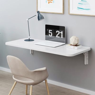 Aigoss Wall Mounted Folding Table for Kitchen Floating Desk Workbench for Laundry Room - Fold Down Wall Mount Desk for Small Spaces Desk Office Home Kitchen (Color : A, Size : L90xW40cm/L35xW16in)
