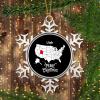 Christmas Snowflake Ornament Utah State Map Merry Christmas Decorative Metal Snowflake Pendant Customizable Pewter Snowflake Souvenirs for Winter Christmas Tree Party Decor view 3