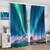 Aurora Curtains Nature Landscape Phenomena Extremely Cold Region Snow Mountain Rod Pocket Blackout Window Drapes 2 Panels Set for Bedroom Living Room Decor 52x84in view 4