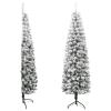 Gecheer Artificial Half Christmas Tree, Slim Flocked Snow Design 94.5 Inch Green PVC Steel, Space-Saving Cone Shape for Living Room Indoor Decor view 2